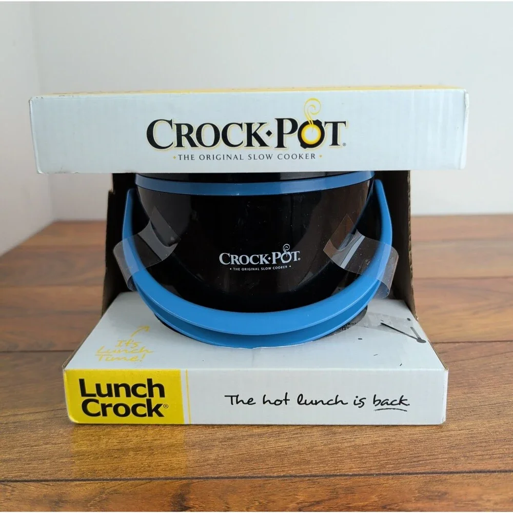 Crock-Pot Lunch Crock Food Warmer Blue Black 20 Oz Heat Travel Carry Slow Cooker